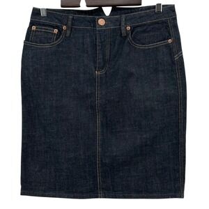 Marc Jacobs Dark Wash Denim‎ Pencil Skirt Knot Detail Womens Size 10